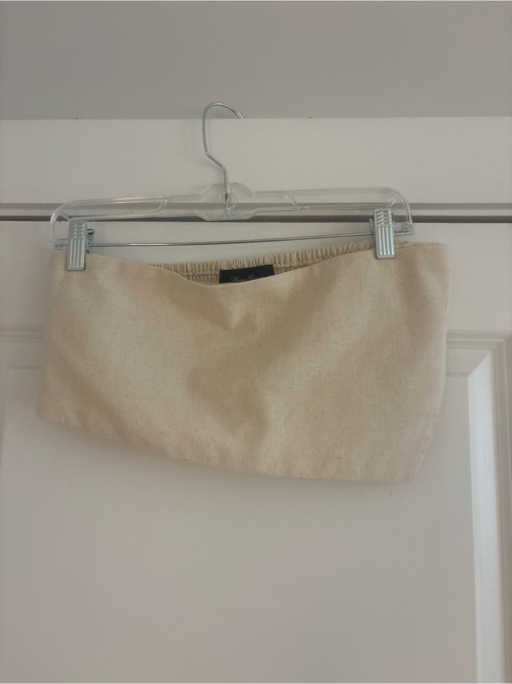 Anna Grace Beige Asymmetrical Women's Crop Top - Neutral Cotton Linen Blend